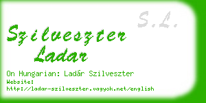 szilveszter ladar business card