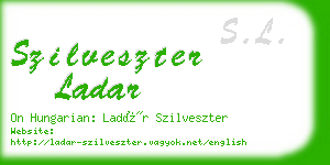 szilveszter ladar business card